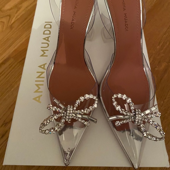 Amina Muaddi Shoes Nib Amina Muaddi Rosie Glass Pvc